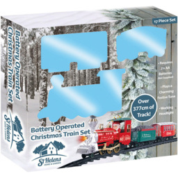 St Helens 2 Carriages Battery Operated Christmas Train Set - Size: 377 x 12 x 377cm - Multi - Wilko - thumbnail 5