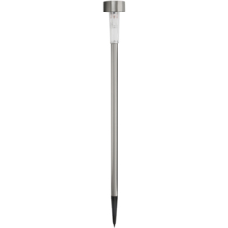Luxform Fuego LED Solar Garden Spike Light - Size: 6.2 x 6.2 x 70cm - Silver - Wilko