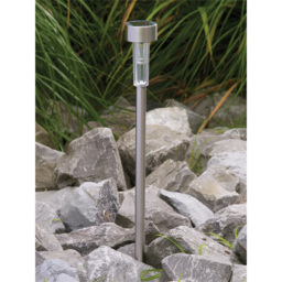 Luxform Fuego LED Solar Garden Spike Light - Size: 6.2 x 6.2 x 70cm - Silver - Wilko - thumbnail 3