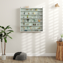 HOMCOM 7-TierWhite Wall Display Cabinet - Size: 83.0 cm x 9.5 cm x 80.0 cmcm - Wilko - thumbnail 4
