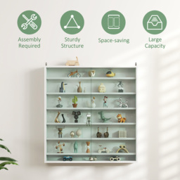 HOMCOM 7-TierWhite Wall Display Cabinet - Size: 83.0 cm x 9.5 cm x 80.0 cmcm - Wilko - thumbnail 7