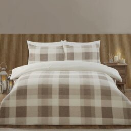 Teddy Fleece Duvet Set - Natural/King - Wilko