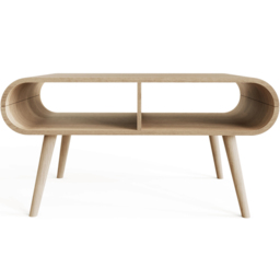GFW Vionna 2 Shelf Oak Curved Coffee Table - Size: 50 x 100 x 56cm - Wilko - thumbnail 4