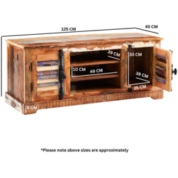 Brooklyn Camea 2 Door 3 Shelf Wooden TV Cabinet - Brown - Wilko - thumbnail 7