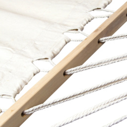 Charles Bentley Cream Canvas Hammock with Wooden Arc Stand - Size: 1 Seater - Wilko - thumbnail 5