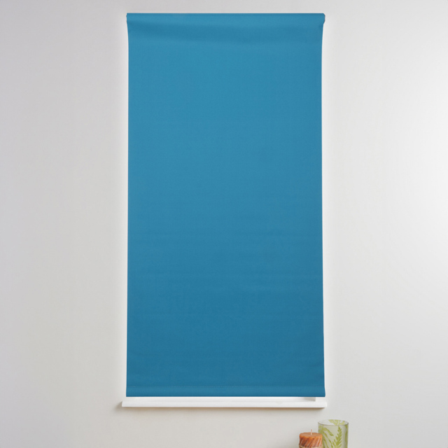 Plain Blackout Roller Blinds - Rich Teal/120cm - Wilko - image 1