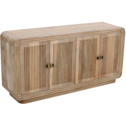 Brooklyn Hudson 4 Door Carved Mango Wood Large Sideboard - Brown - Wilko - thumbnail 3