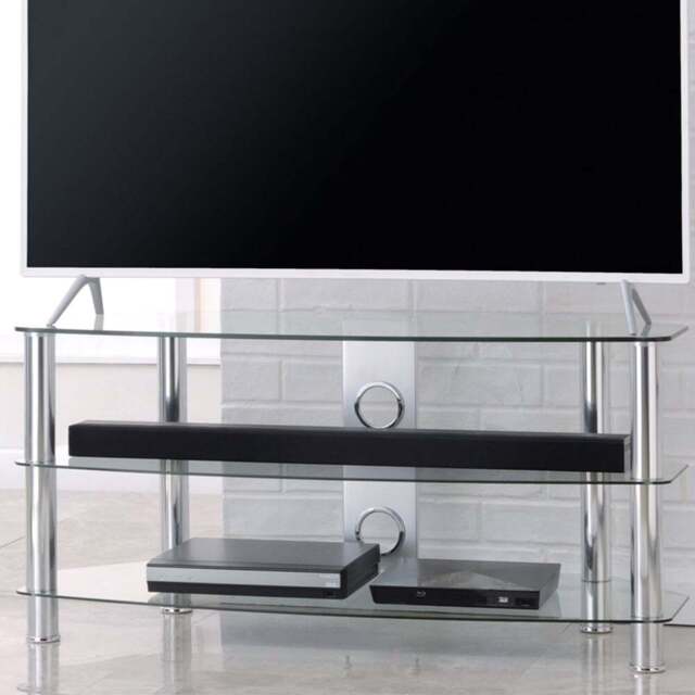 TTAP Vantage 2 Shelf Chrome TV Stand 1050mm - Size: 50.7 x 105 x 40cm - Silver - Wilko - image 1