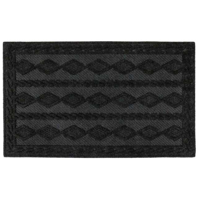 JVL Charcoal Knit Indoor Scraper Doormat 40 x 60cm - Grey - JVL Homewares - Wilko - image 1