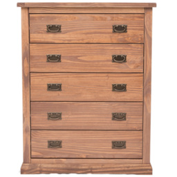 Cabinet Bits Tirolo 5 Drawer Brown Brass Drop Handle Chest of Drawers - Wilko - thumbnail 3