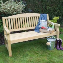Forest Garden Harvington Bench 5ft - Size: 3 Seater - Brown - Wilko