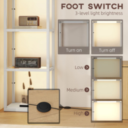 HOMCOM 4 Shelf Grey Glass Dimmable LED Floor Lamp - Size: 25 x 37 x 54cm - Wilko - thumbnail 6