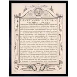 Wee Blue Coo American Civil Lincoln Gettysburg War Framed Wall Art Print 30 x 41cm - Size: 43.3 x 33.3 x 1.5cm - Cream - Wilko - thumbnail 1