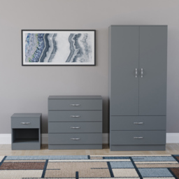 Vida Designs Riano Grey 3 Piece Bedroom Furniture Set - Wilko - thumbnail 3