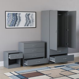 Vida Designs Riano Grey 3 Piece Bedroom Furniture Set - Wilko - thumbnail 5