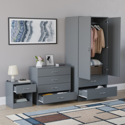 Vida Designs Riano Grey 3 Piece Bedroom Furniture Set - Wilko - thumbnail 6