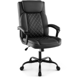 Costway Black Padded Armrests Swivel Office Chair - Size: 69 x 53 x 26cm - Wilko - thumbnail 3