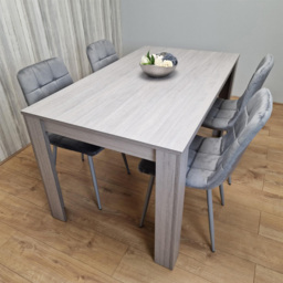 Portland 4 Seater Velvet Dining Set Grey - Wilko - thumbnail 6