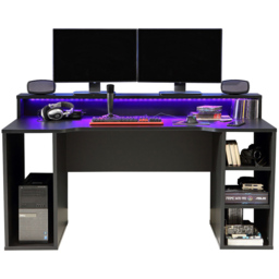 Flair Power X Colour Changing LED Gaming Desk Black - Size: 160 x 72 x 91.1cm - Wilko - thumbnail 3