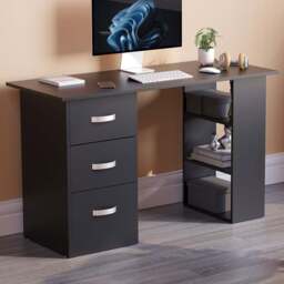 Vida Designs Mason Computer Desk Black - Size: 72 x 120 x 49cm - Wilko - thumbnail 1