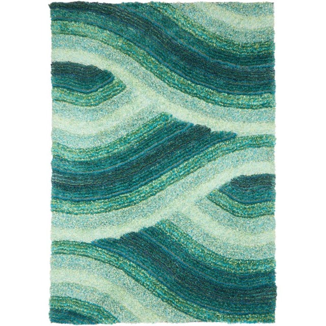DS Living Wave Blue Ultra Plush Rug 160 x 230cm - Wilko - image 1