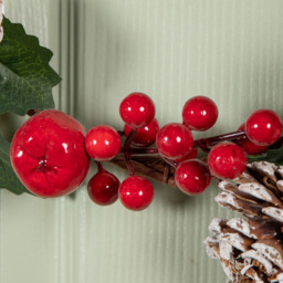Samuel Alexander Wreath with Red Berries and Frosted Pinecones 45cm - Size: 45 x 45 x 4cm - Wilko - thumbnail 6
