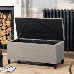 Artemis Home Henbury Dark Grey Fabric Storage Ottoman - Size: 45 x 98 x 45cm - Wilko - thumbnail 3