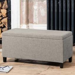 Artemis Home Henbury Dark Grey Fabric Storage Ottoman - Size: 45 x 98 x 45cm - Wilko
