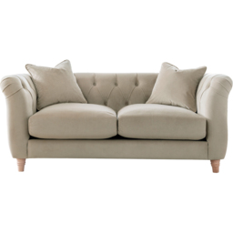 Elsie Chesterfield 4 Seater Putty Plush Velvet Sofa Suite - Grey - Wilko - thumbnail 4