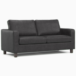 Monroe 3 Seater Black PU Leather Sofa - Wilko - thumbnail 3