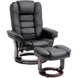Portland Black PU Leather Manual Recliner Chair with Footrest - Size: Single - Wilko - thumbnail 3