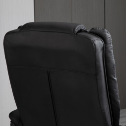 Portland Black PU Leather Manual Recliner Chair with Footrest - Size: Single - Wilko - thumbnail 4