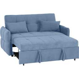 Seconique Chelsea Double Sleeper Blue Fabric Sofa Bed - Size: 2 Seater - Wilko - thumbnail 4