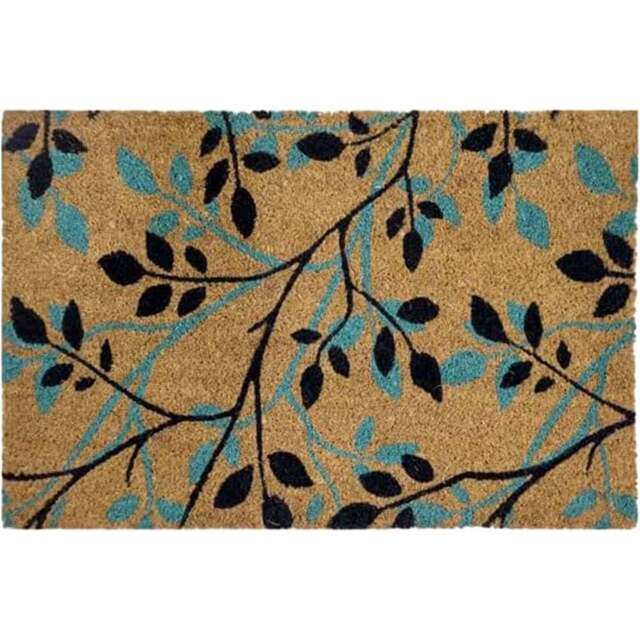 Coco & Coir Shadow Leaves Coir Door Mat 45 x 75cm - n/a - Coco & Coir ® - Wilko