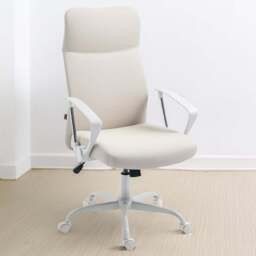 HOMCOM Cream White Curved High Back Computer Chair - Size: 119 x 63 x 65cm - Wilko - thumbnail 1