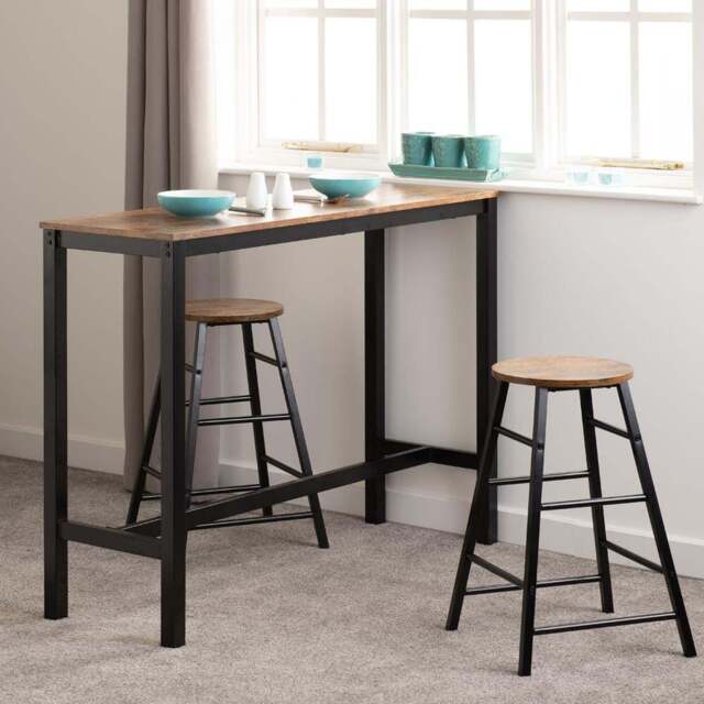 Seconique Athens Acacia Effect 2 Seater Bar Table and Chairs Set - Brown - Wilko - image 1