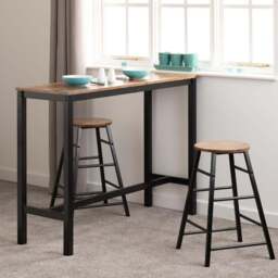 Seconique Athens Acacia Effect 2 Seater Bar Table and Chairs Set - Brown - Wilko