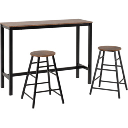 Seconique Athens Acacia Effect 2 Seater Bar Table and Chairs Set - Brown - Wilko - thumbnail 4