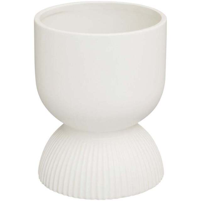 Premier Housewares White Fia Ceramic Planter Medium - Size: 15 x 15 x 20cm - Wilko - image 1