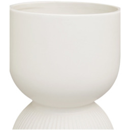 Premier Housewares White Fia Ceramic Planter Medium - Size: 15 x 15 x 20cm - Wilko - thumbnail 4