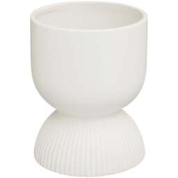 Premier Housewares White Fia Ceramic Planter Medium - Size: 15 x 15 x 20cm - Wilko