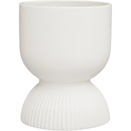 Premier Housewares White Fia Ceramic Planter Medium - Size: 15 x 15 x 20cm - Wilko - thumbnail 3