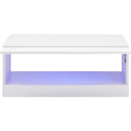 GFW Galicia White LED Lift Up Coffee Table - Size: 38 x 75 x 30cm - Wilko - thumbnail 4