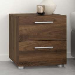 Florence 2 Drawer Walnut Bedside Table - Wood - Furniture to Go - Wilko - thumbnail 1