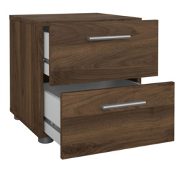 Florence 2 Drawer Walnut Bedside Table - Wood - Furniture to Go - Wilko - thumbnail 5