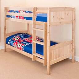 Brooklyn Shorty Classic Natural Wooden Bunk Bed - Size: Single - Cream - Wilko