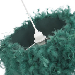 Happy Homewares Green Feather Pendant Shade with Transparent Acrylic Droplets - Size: 36 x 32 x 32cm - Wilko - thumbnail 6
