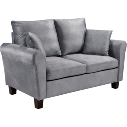 Brooklyn 2 Seater Grey Brushed Velvet Sofa - Wilko - thumbnail 3