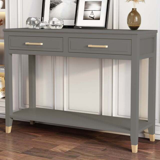 Palazzi 2 Drawers Grey Console Table - Size: 35 x 105 x  80cm - Wilko - image 1