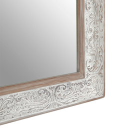 Premier Housewares Antique Silver Rectangular Wall Mirror 79 x 109cm - Size: 109 x 79cm - Wilko - thumbnail 5